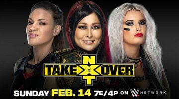  トリプルスレッド戦が決まった(左から)メルセデス、イオ、トニー(©2021 WWE, Inc. All Rights Reserved.)