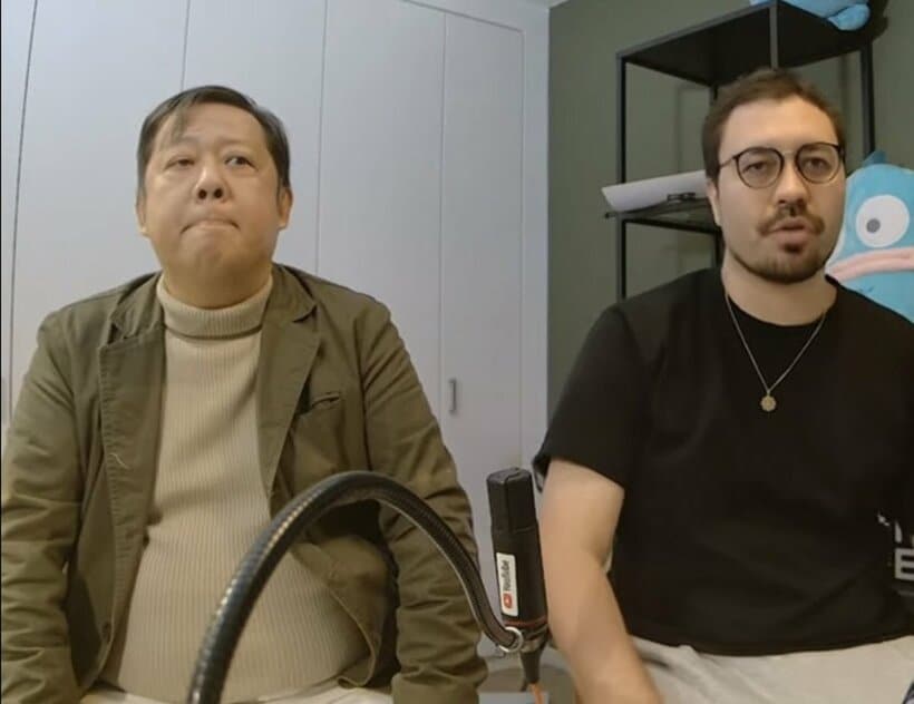 シン怪談王を行う山口敏太郎氏と関口ケント氏