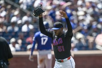 ドジャース戦に登板したフレディ・ペラルタ（ロイター）