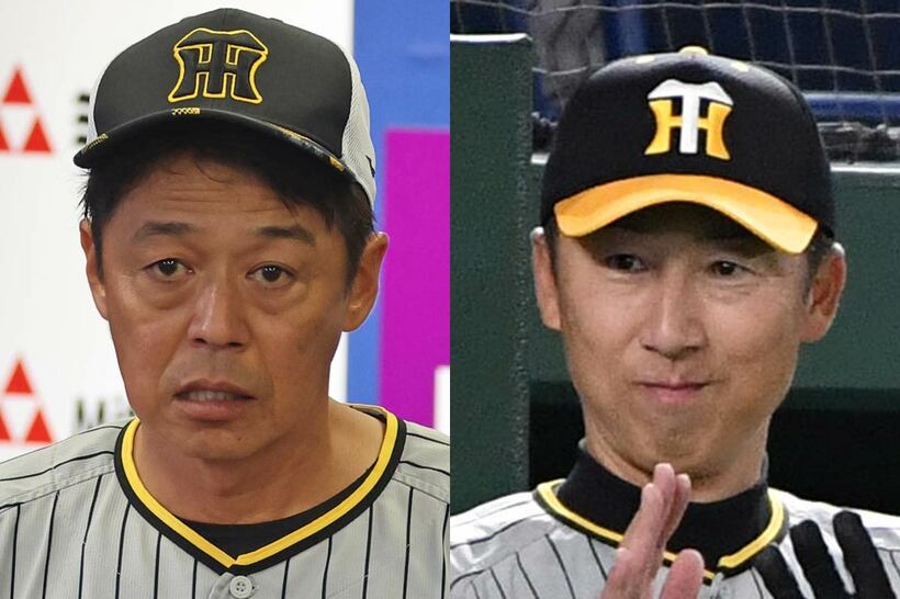 左から藤本コーチ、今岡コーチ