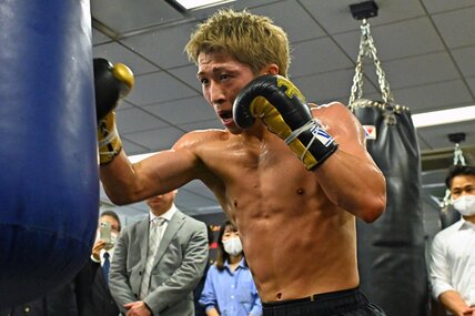 サンドバッグ打ちをする井上尚弥