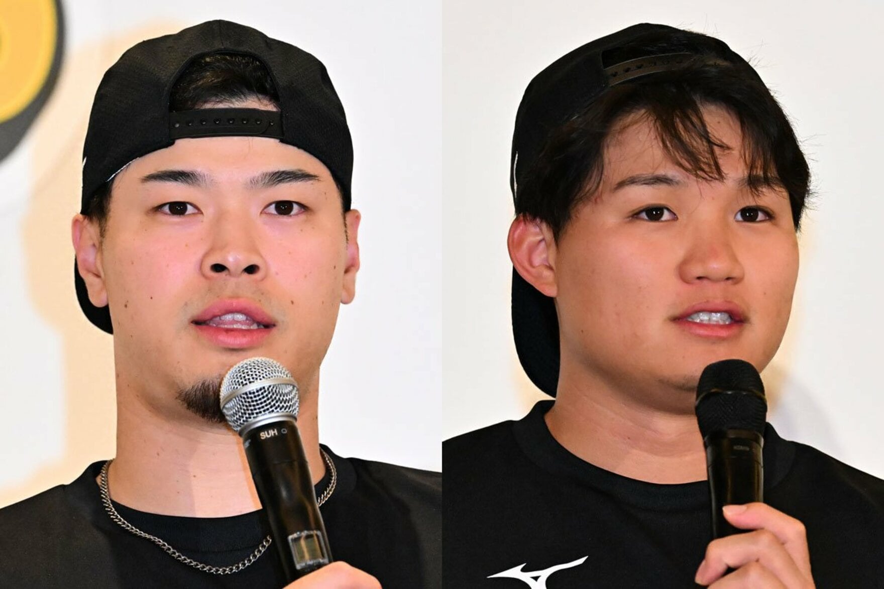 今季の阪神打線を牽引した佐藤輝明(左)と森下翔太