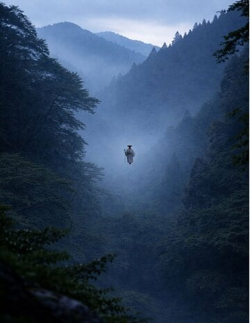 「渡りの人」（AI「ChatGPT」による画像生成）