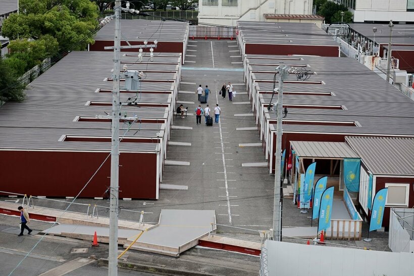 選手の宿泊施設となったコンテナハウス（ロイター）