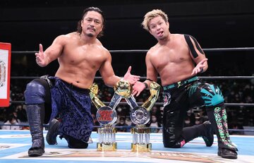  優勝した後藤洋央紀（左）とＹＯＳＨＩ―ＨＡＳＨＩ（東スポWeb）