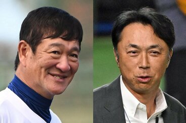 片岡篤史氏(左)と宮本慎也氏