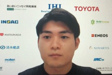  オンライン取材に応じた豊島英