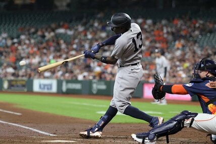 アストロズ戦で２回に安打を放ったジャズ・チザム・ジュニア（ロイター）