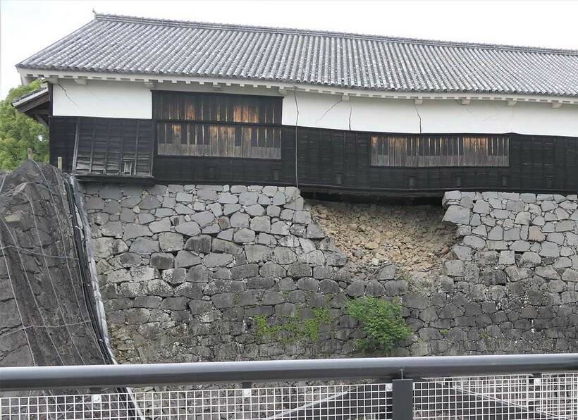 ２０１６年の震災の爪痕を残す熊本城（２０２５年撮影）