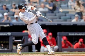 アーロン・ジャッジはエンゼルス戦で本塁打を放ったがチームは大敗（ロイター）