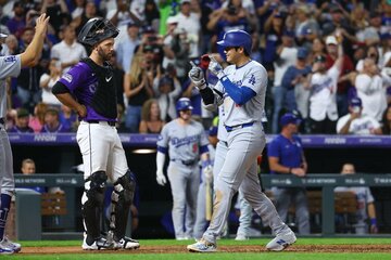 ６回に５４号本塁打を放った大谷翔平