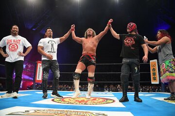 （左から）辻陽太、鷹木信悟、内藤哲也、BUSHI、高橋ヒロム