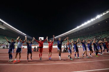 決勝進出を決めたＵ―２１日本代表（ロイター）