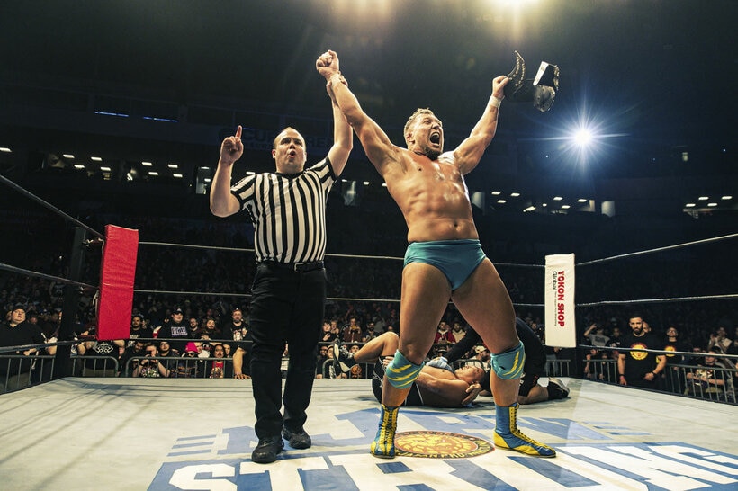 ＳＴＲＯＮＧ王者となったボルチン・オレッグ（新日本プロレス提供）