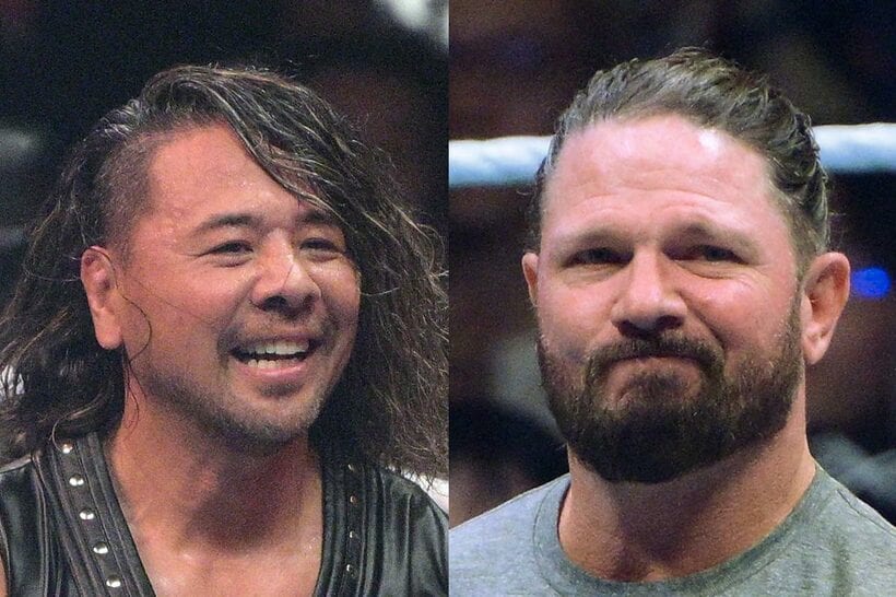 中邑真輔(左)とAJスタイルズ