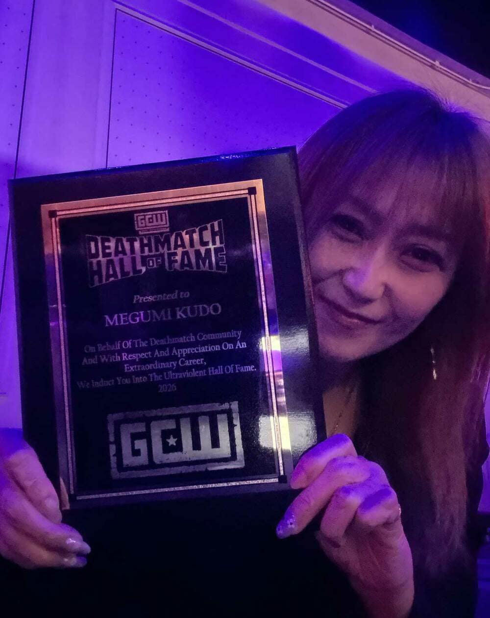工藤めぐみGMがラスベガスでデスマッチの殿堂入り（プロレスリングXERO１提供）