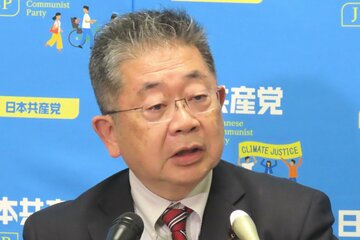 会見する小池晃氏