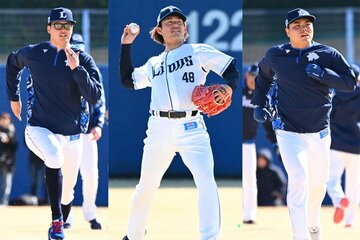 （左から）高橋光成、今井達也、平良海馬