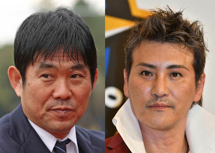  話題性に乏しい森保監督（左）と話題に事欠かないビッグボス新庄監督（東スポＷｅｂ）