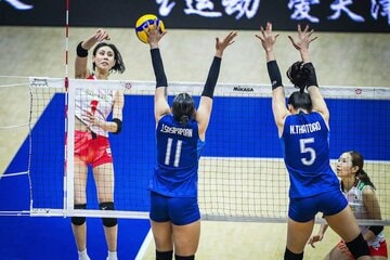 アタックする和田由紀子（Volleyball World提供）