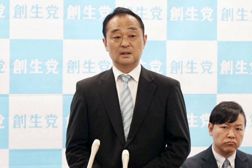 創生党を結党し、会見を行った宮沢博行元衆院議員