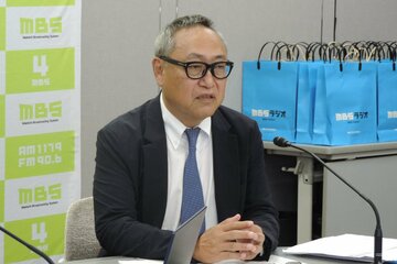 会見したＭＢＳラジオ・浜田尊弘社長
