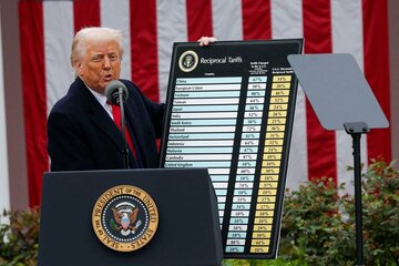 リストを見せるトランプ大統領（ロイター）