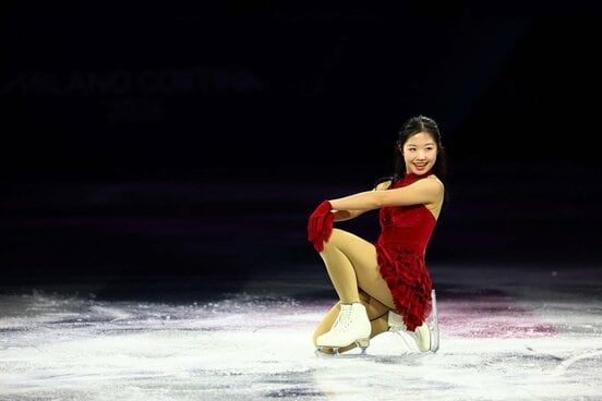 エキシビションでも笑顔満開の滑りを見せた中井亜美（ロイター）