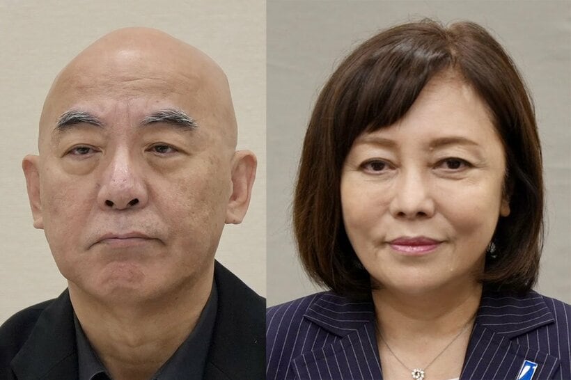 日本保守党の百田尚樹代表（左）と有本香事務総長