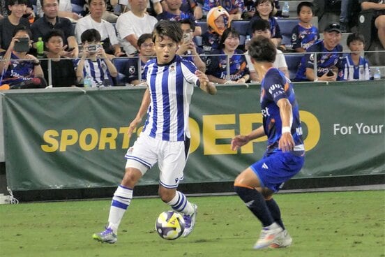 長崎での凱旋試合に出場したレアル・ソシエダードの日本代表ＭＦ久保建英
