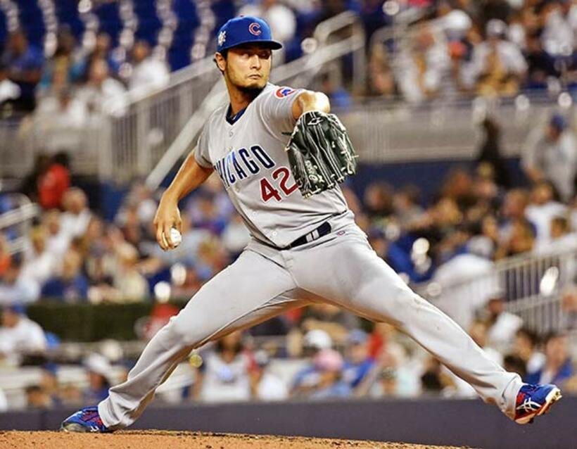  マーリンズ戦で今季初勝利を挙げたダルビッシュ（ロイター＝USA TODAY Sports）