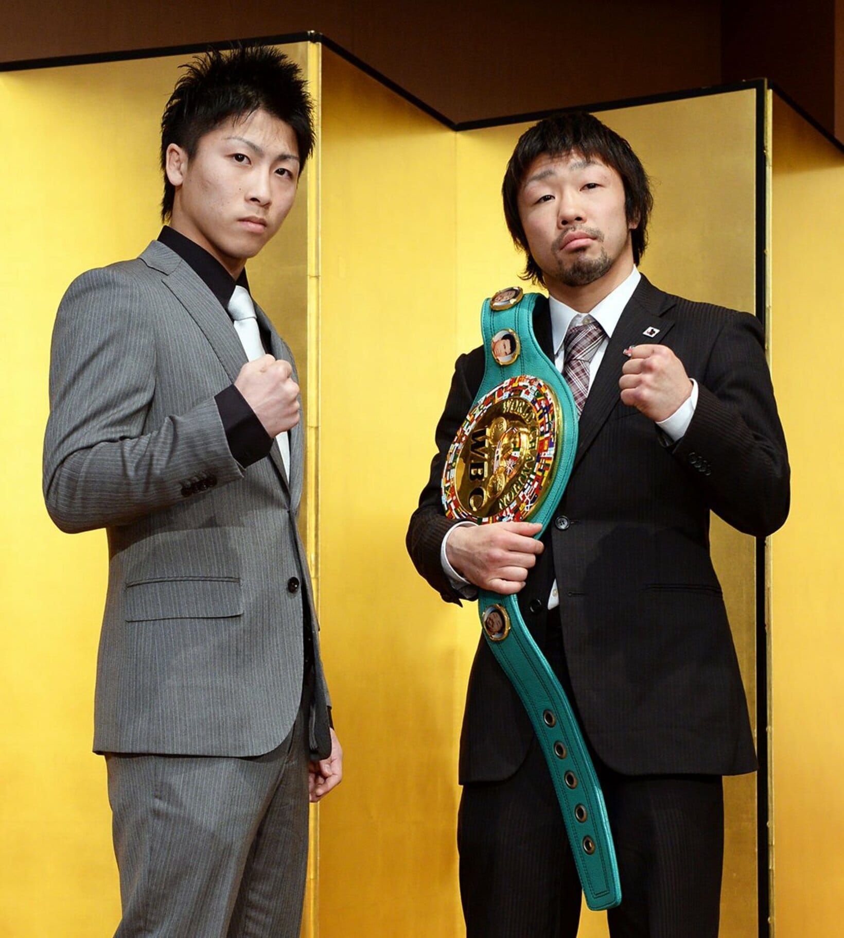 大橋ジムで盟友だった井上尚弥(左)と八重樫東（2014年）