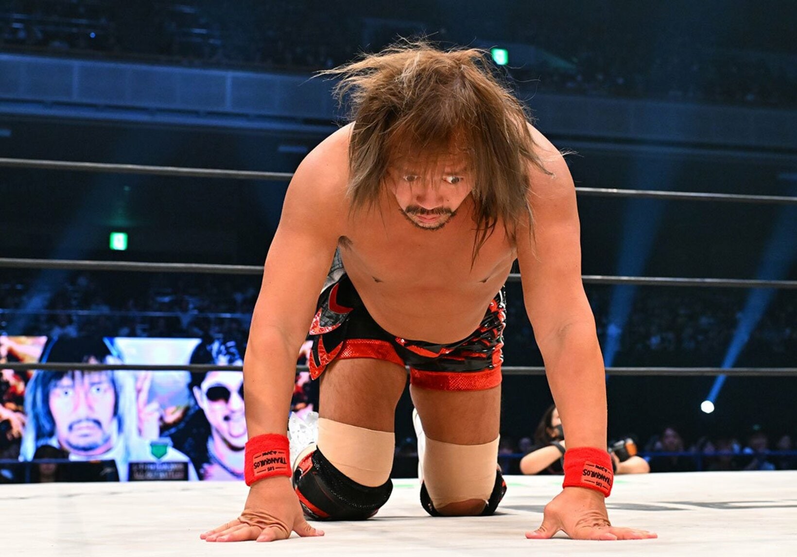 試合に敗れ、呆然とする内藤哲也