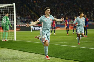 アトレチコ・マドリードのフリアン・アルバレス（ロイター）