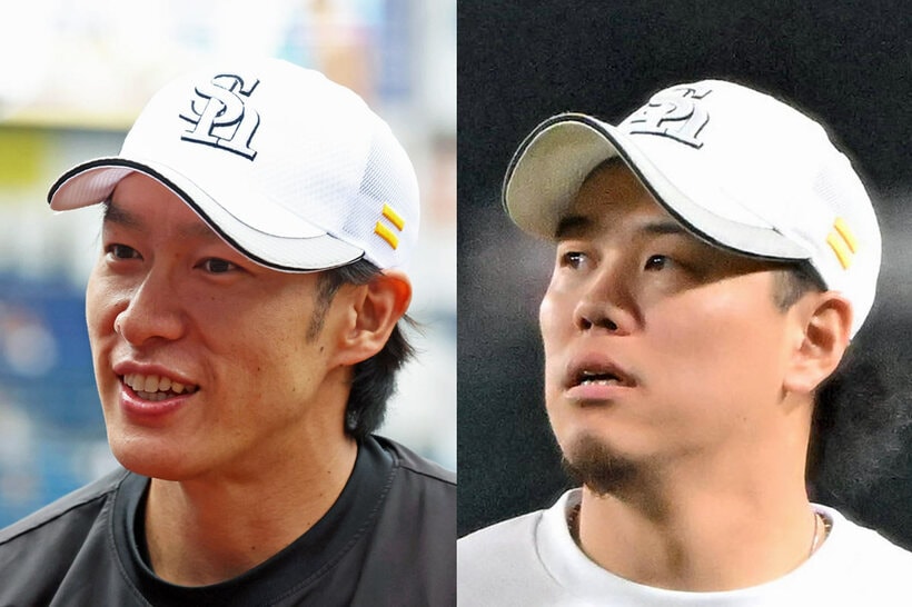 柳田悠岐（左）と上茶谷大河