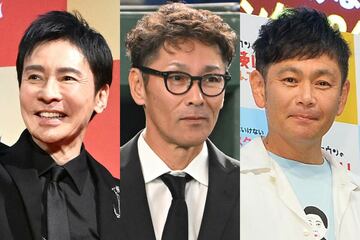 （左から）郷ひろみ、元木大介氏、ココリコ遠藤章造