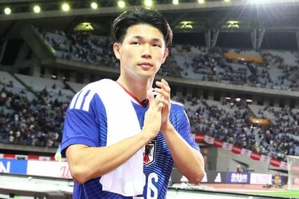 ウルグアイ戦で途中出場ながら、決勝弾を放つ活躍を見せたFW塩貝健人