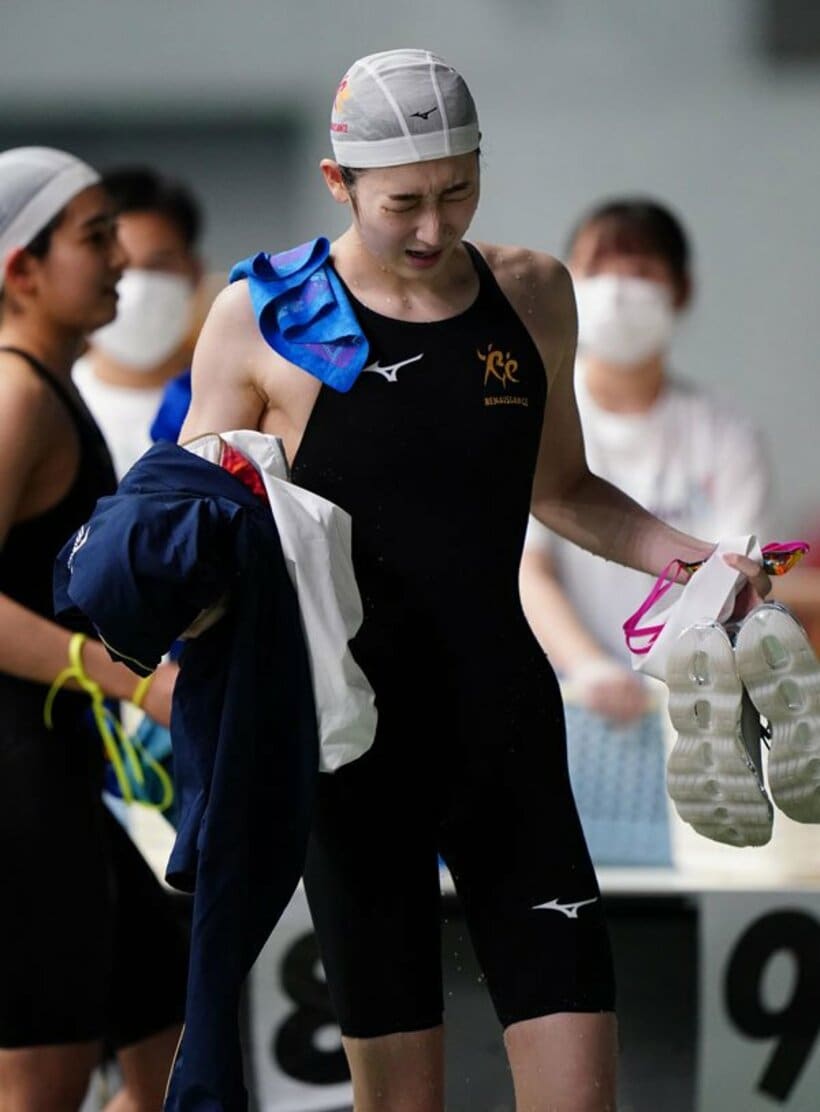  レースを終え苦しそうな表情の池江璃花子（代表撮影）