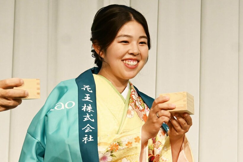 海外メジャー優勝祝賀会で笑顔を見せる山下美夢有