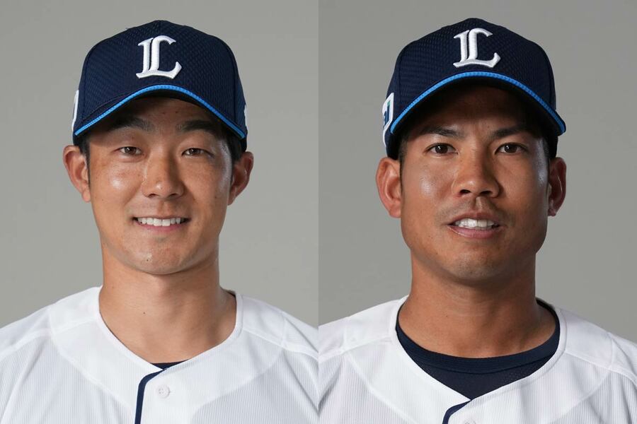 FAで西武に加わった石井一成（左）、桑原将志