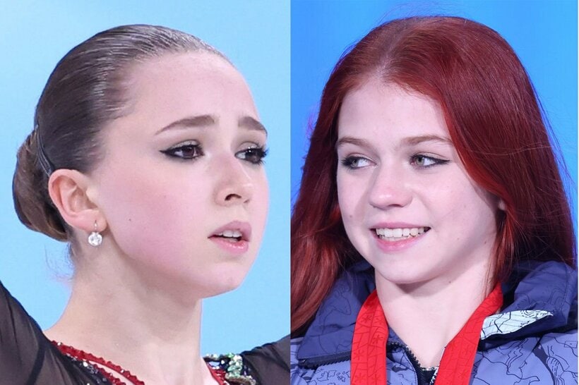 ワリエワ（左）とトルソワ