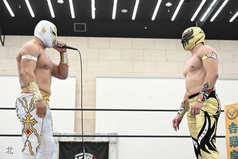 ミスティコ（左）とマスカラ・ドラダ（新日本プロレス提供）