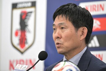 会見に臨む森保一監督