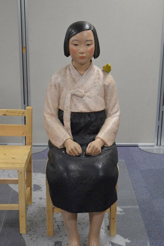 「表現の不自由展」に展示された「平和の少女像」