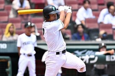 逆転タイムリーを放った福山・松井湧心