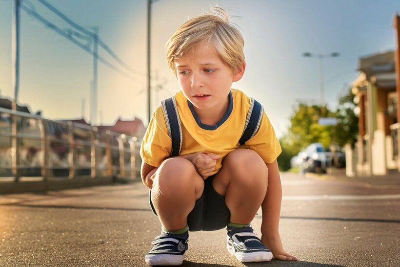 熱中症で苦しそうな子ども（写真はイメージです）