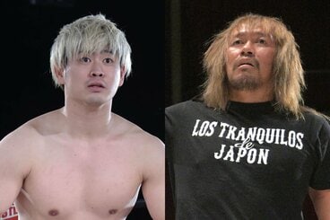 ノアのプリンス・清宮海斗(左)と、〝外敵〟LTJの内藤哲也