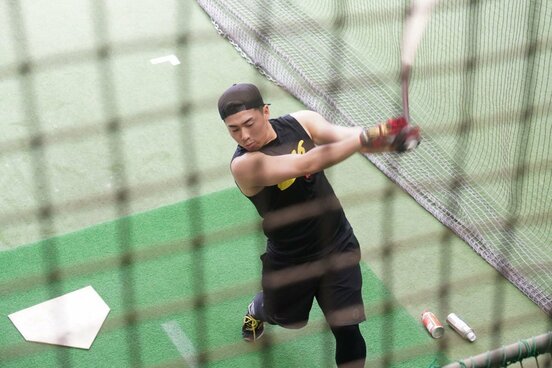 打撃練習を再開した巨人・浅野翔吾