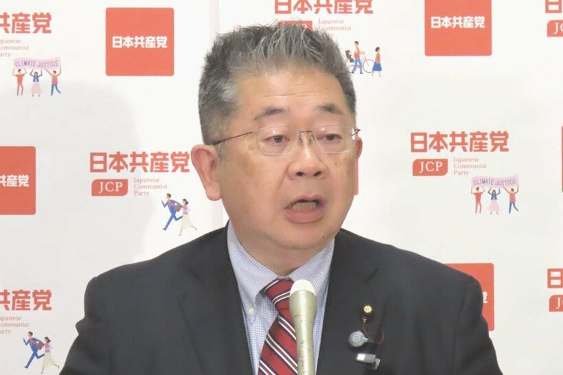 会見した小池晃書記局長