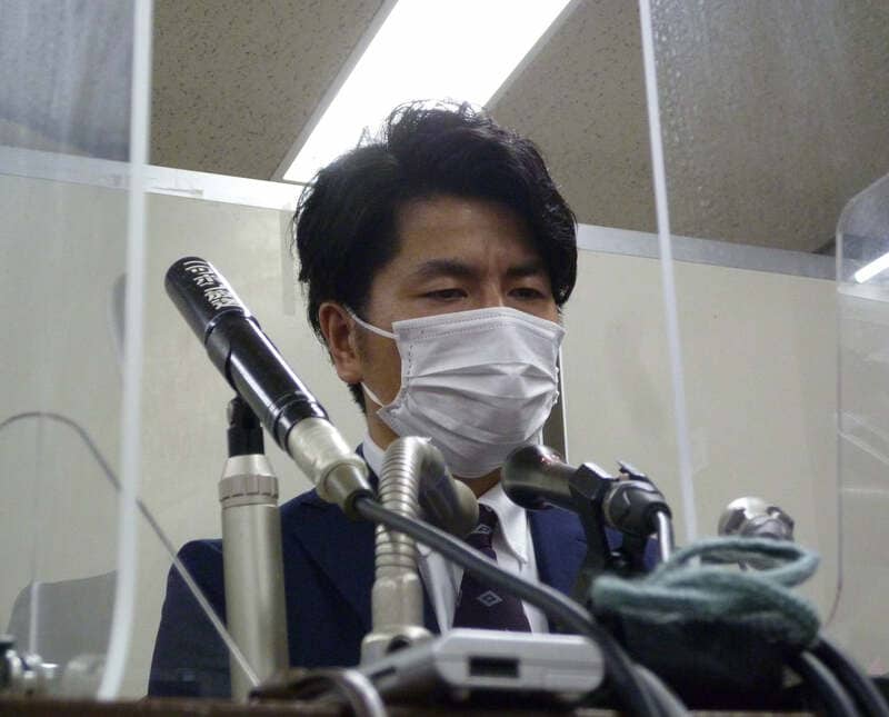  公判後に会見した松永拓也さん